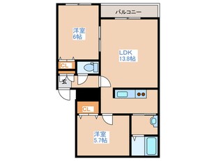 ヴェルシ－ナ南平岸の物件間取画像